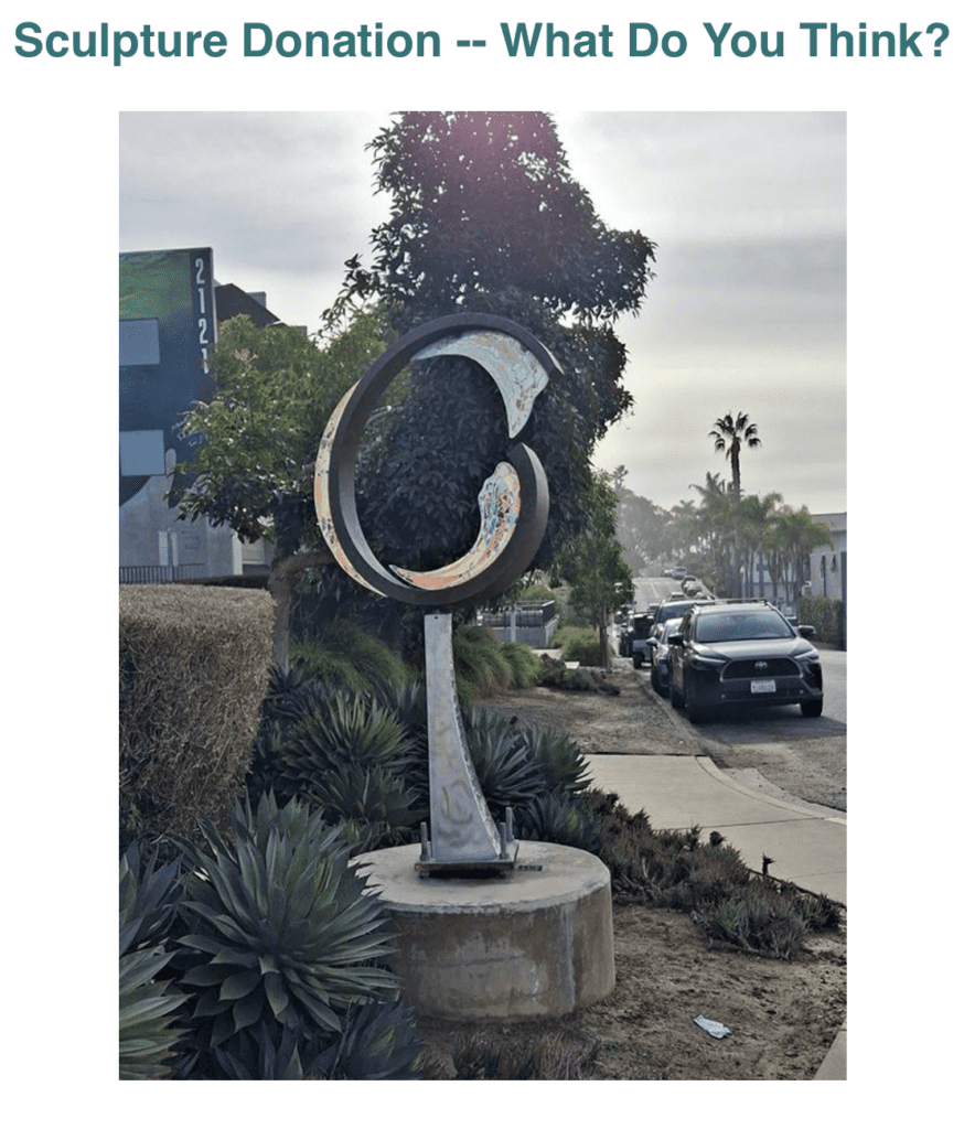 Deanne Sabeck’s sculpture “Luminous Wave”