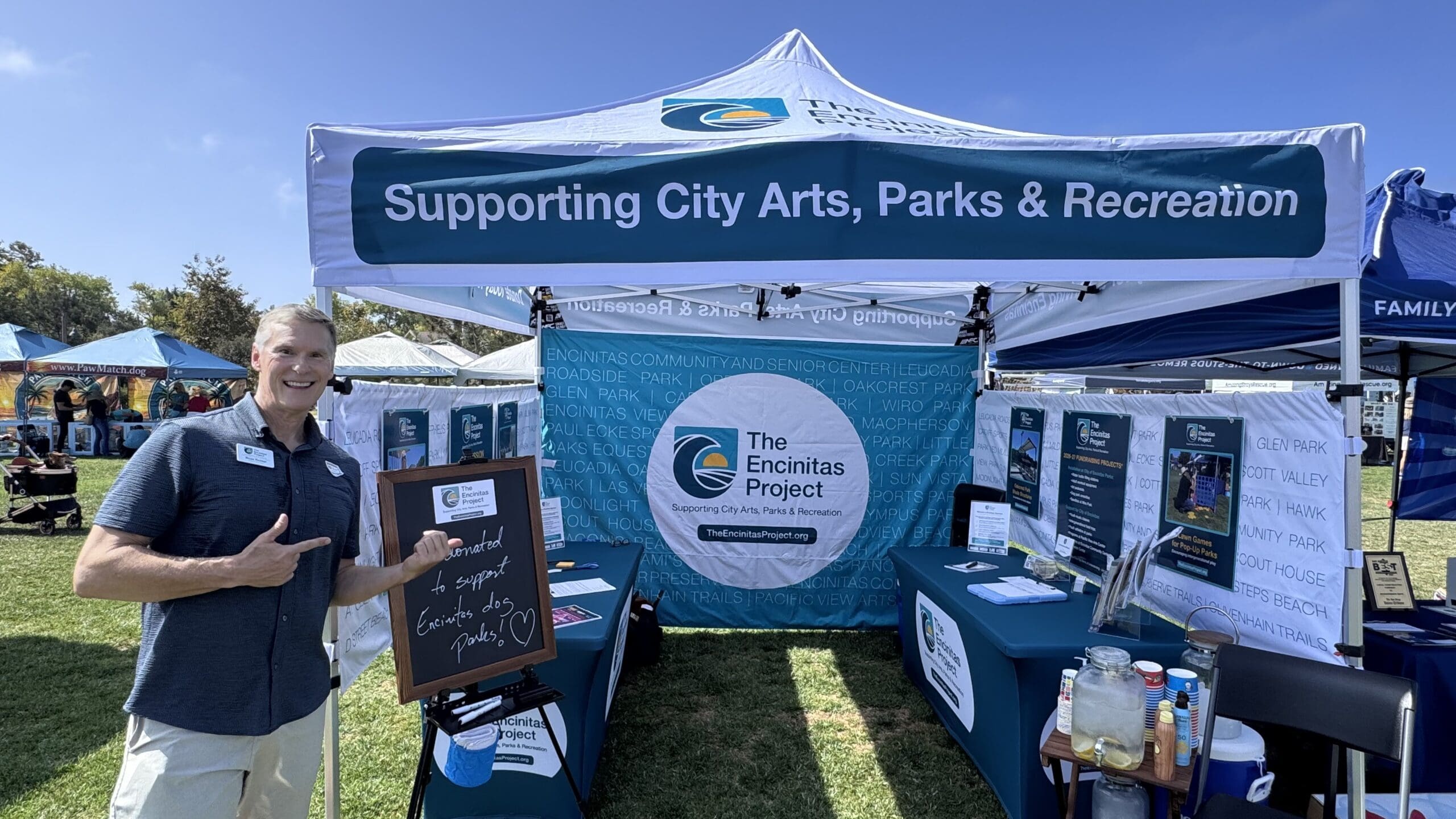The Encinitas Project booth at Cardiff Dog Days of Summer